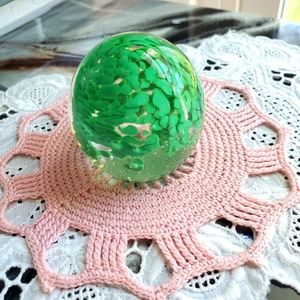 Confetti paperweight, green